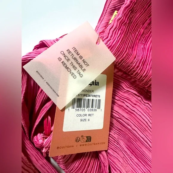 Cult Gaia Pink One-Shoulder Ruched Cocktail Dress - Picture 4 of 6